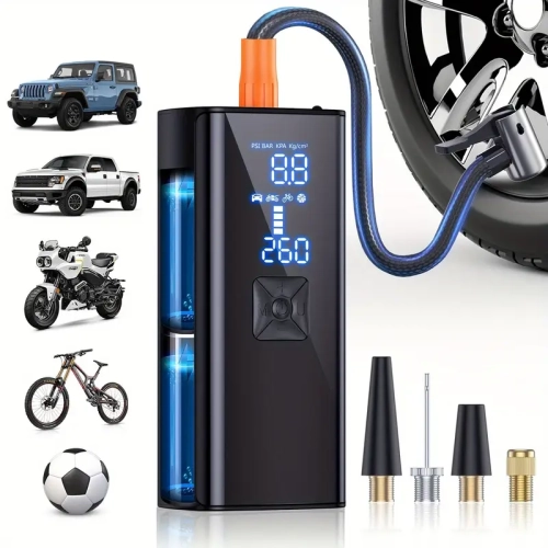 Portable Car Jump Starter, Tire Inflator with 150PSI & 25000mAh Battery, Leather Key Case for Car Fob