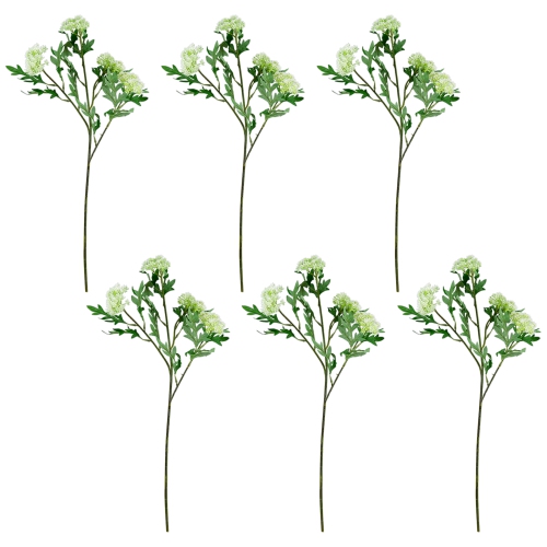 Finch Laceflower Artificial Floral Sprays- 27" - White and Green - Set of 6