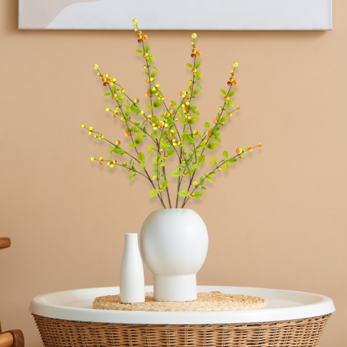 NORTHLIGHT  Berry Branch Artificial Sprays - 34" - And Brown - Set Of 6 In Green