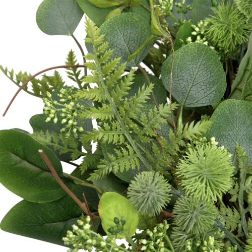 Seeded Eucalyptus with Sweet Gum Flowers Artificial Spring Wreath - 24"