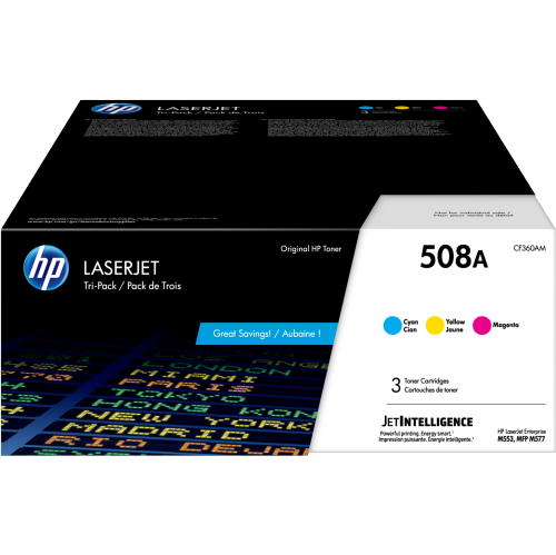 HP  508A Cyan/magenta/yellow Original Laserjet Toner Cartridges - 3-Pack - (Cf360Am) Love great hp quality