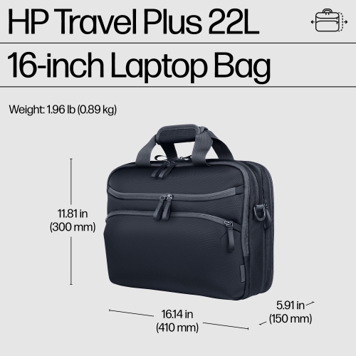 HP Travel Plus 16" Laptop Messenger Bag - Graphite Blue -