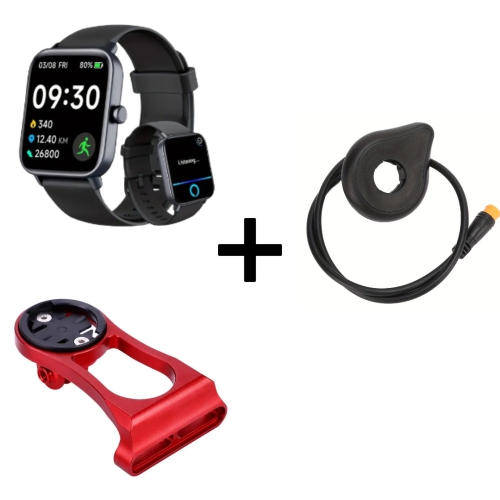 Fitness Smartwatch with 1.8" HD Screen, Wireless Call, Sports Trackers, Bike Mount & Electric Cycling Pedal Sensor for Men & Women