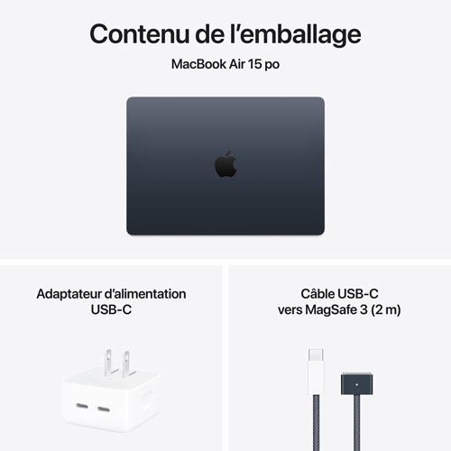 Apple MacBook Air 15.3" w/ Touch ID (2025) - Midnight (Apple M4 / 16GB RAM / 512GB SSD