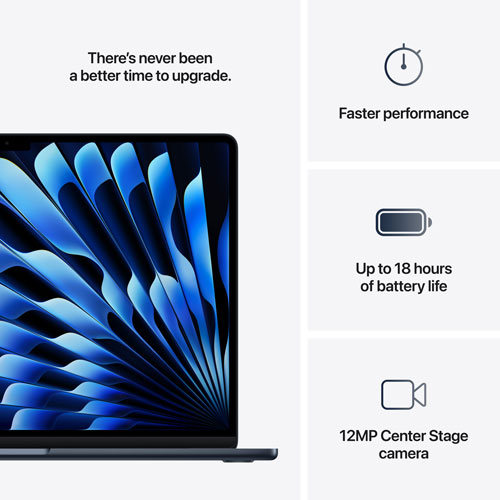 Apple MacBook Air 15.3" w/ Touch ID (2025) - Midnight (Apple M4 / 16GB RAM / 512GB SSD