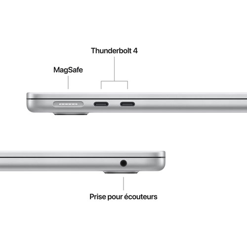 MacBook Air de 13,6 po avec Touch ID d'Apple - Argenté (M4 d'Apple/RAM 16 Go/SSD 512 Go) - Français
