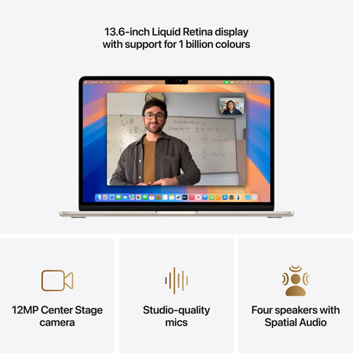 Apple MacBook Air 13.6" w/ Touch ID (2025) - Starlight (Apple M4 / 16GB RAM / 256GB SSD) - French