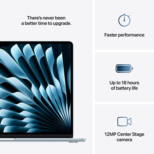MacBook Air de 15,3 po avec Touch ID d'Apple - Bleu ciel (M4 d'Apple/RAM 16 Go/SSD 512 Go) - Anglais
