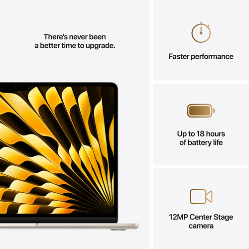Apple MacBook Air 13.6" w/ Touch ID (2025) - Starlight (Apple M4 / 16GB RAM / 512GB SSD) - French