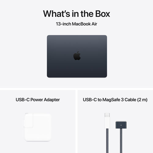 Apple MacBook Air 13.6" w/ Touch ID (2025) - Midnight (Apple M4 / 16GB RAM / 512GB SSD) - English