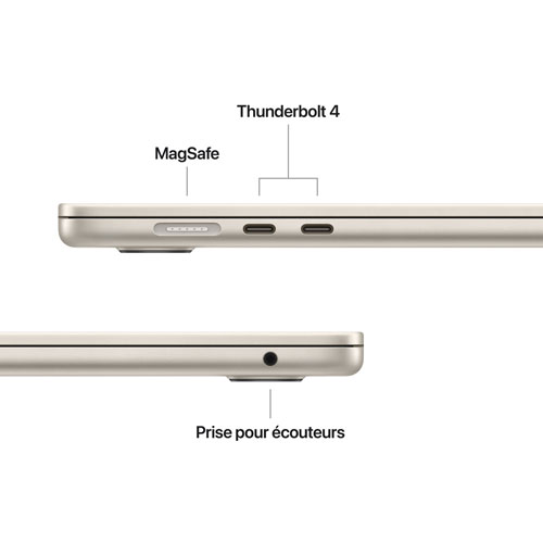 MacBook Air de 15,3 po avec Touch ID d'Apple (2025) - Comète (M4 d'Apple/RAM 16 Go/SSD 512 Go) - Français