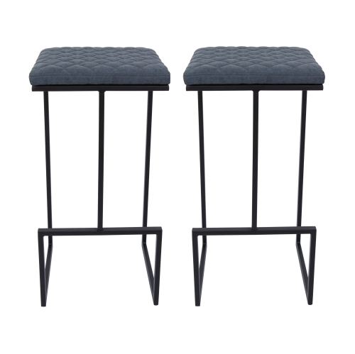 Ensemble de 2 tabourets de bar en cuir Quincy LeisureMod avec cadre en métal