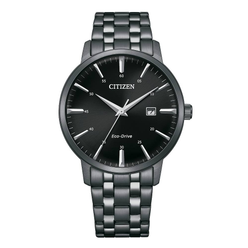 Image 1 of 3.. Citizen Mens Garrison Eco-Drive Watch 40mm Black Stainless Steel Case and Bracelet with Black Dial