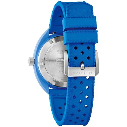 Bulova Mens Snorkel Quartz Watch 41mm Blue Hybrid-Ceramic Case Blue HNBR Rubber Strap with Blue Dial