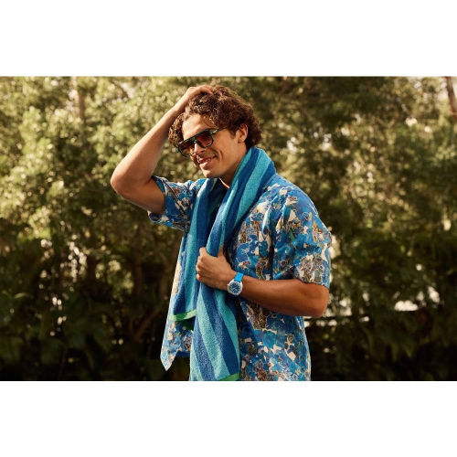 Bulova Mens Snorkel Quartz Watch 41mm Blue Hybrid-Ceramic Case Blue HNBR Rubber Strap with Blue Dial