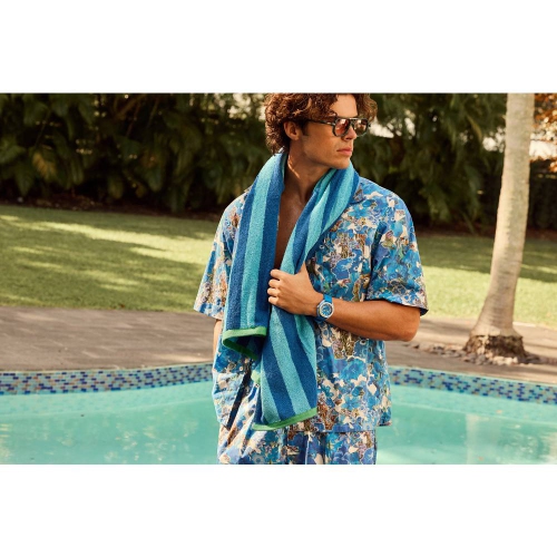 Bulova Mens Snorkel Quartz Watch 41mm Blue Hybrid-Ceramic Case Blue HNBR Rubber Strap with Blue Dial