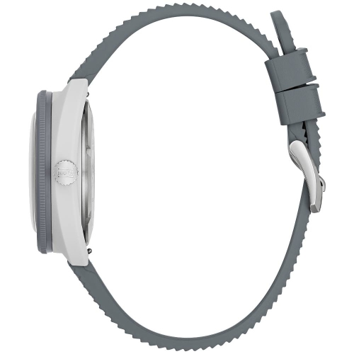 Bulova Mens Snorkel Quartz Watch 41mm Grey Hybrid-Ceramic Case Grey HNBR Rubber Strap with White Dial