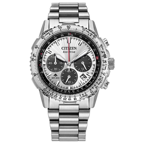Citizen Mens Promaster Navihawk Eco-Drive Watch 40mm Silver-Tone Stainless Steel Case and Bracelet with Silver-Tone Dial