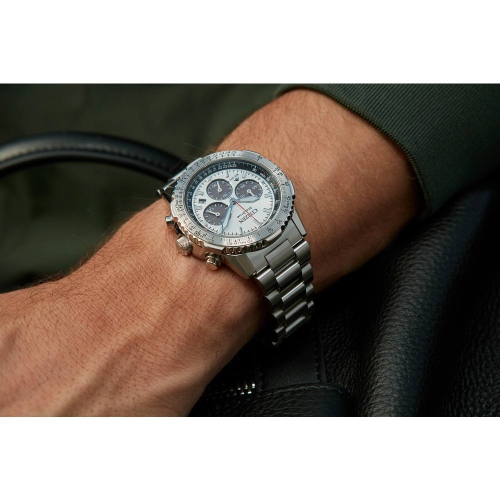 Citizen Mens Promaster Navihawk Eco-Drive Watch 40mm Silver-Tone Stainless Steel Case and Bracelet with Silver-Tone Dial