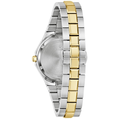 Montre à quartz pour femmes Prestige 32 mm de Bulova avec boîtier et bracelet en acier inoxydable bicolore et cadran blanc