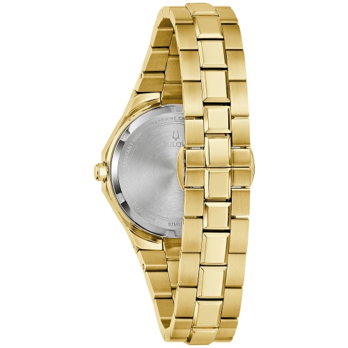 Montre à quartz pour femmes Prestige 32 mm de Bulova avec boîtier et bracelet en acier inoxydable doré et cadran nacré blanc