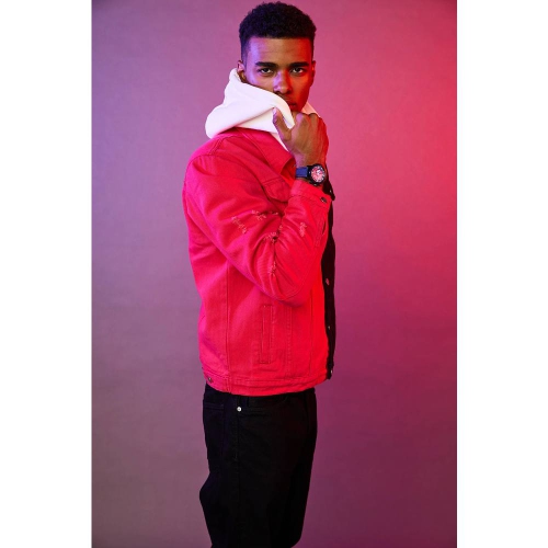 Marvel Mens Spider-Man Double Vision Boxed Set Eco-Drive 44mm Black Stainless Steel Case Blue Nylon & Leather Strap with Red and Grey Dial