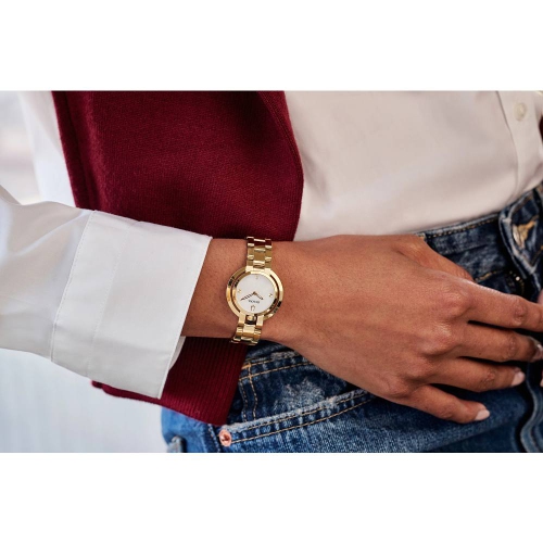 Bulova Ladies Rubaiyat Quartz Watch 30.5mm Gold-Tone Stainless Steel Case and Bracelet with White Dial