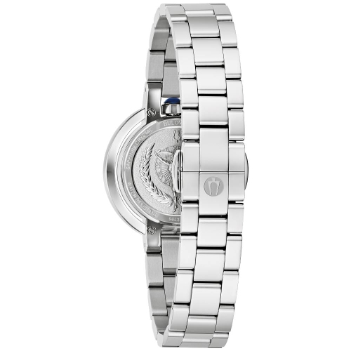 Bulova Ladies Rubaiyat Quartz Watch 30.5mm Silver-Tone Stainless Steel Case and Bracelet with Pink Mother-of-Pearl Dial