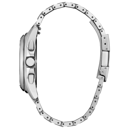 Montre sport de luxe écologique pour hommes 40,5 mm de Citizen boîtier et bracelet en inox argenté, cadran bleu clair