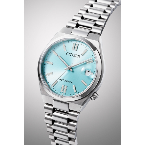 Citizen Unisex Tsuyosa 37Mm Automatic Watch 37mm Silver-Tone Stainless Steel Case and Bracelet with Aqua Dial