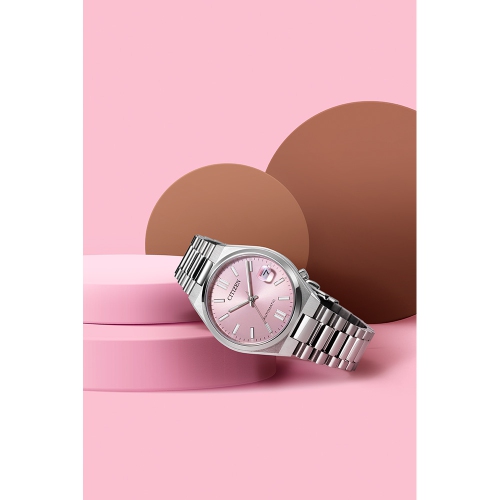 Citizen Unisex Tsuyosa 37Mm Automatic Watch 37mm Silver-Tone Stainless Steel Case and Bracelet with Pink Dial