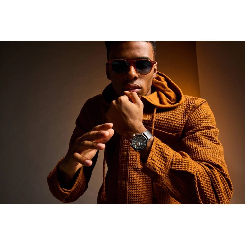 Star Wars Mens Rebel Starfighter Boxed Set Eco-Drive 44mm Silver-Tone Stainless Steel Case Black Leather Strap with Black Dial Box Set