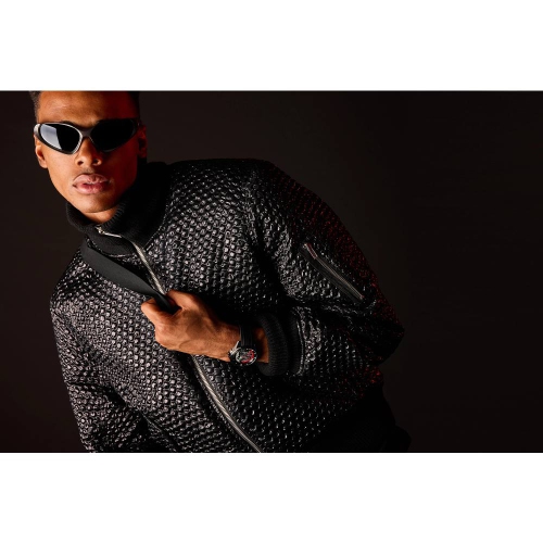 Star Wars Mens Death Star Eco-Drive Watch 45mm Black Stainless Steel Case Black Silicone Strap with Black Dial