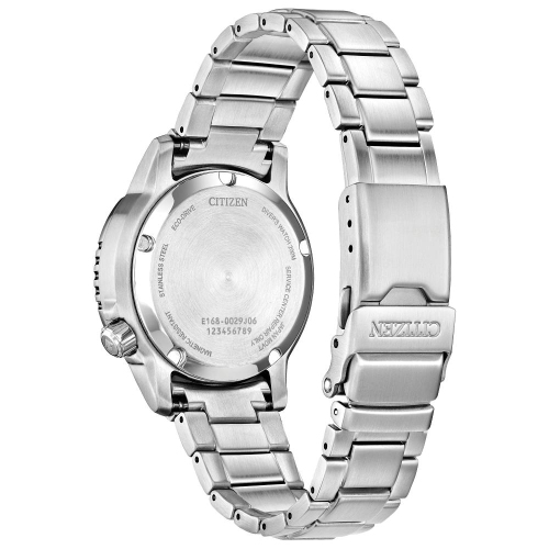 Montre pour femmes Promaster Dive Eco-Drive 36,5&nbsp;mm avec boîtier et bracelet en acier inoxydable argenté et cadran violet de Citizen