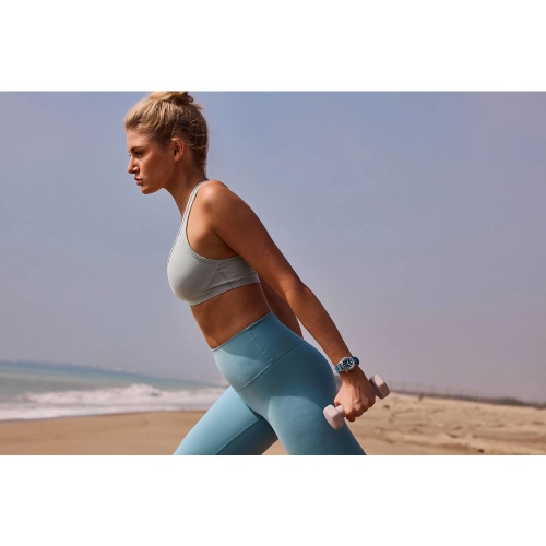 Montre pour femmes Promaster Dive Eco-Drive 36,5 mm boîtier inox argenté bracelet polyuréthane bleu clair/cadran bleu de Citizen