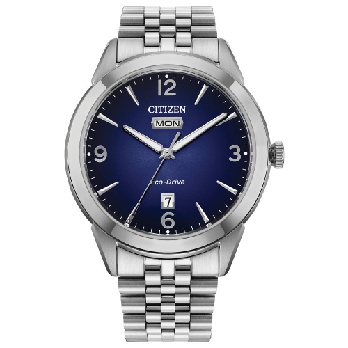 CITIZEN  Mens Rolan Eco-Drive Watch 40.5MM Silver-Tone Stainless Steel Case And Bracelet With Dial (Aw0150-53L) In Blue