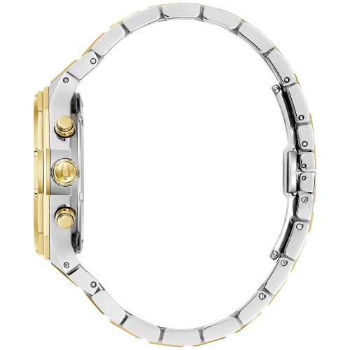 Montre à quartz pour hommes Prestige 40 mm de Bulova avec boîtier et bracelet en inox deux tons et cadran blanc