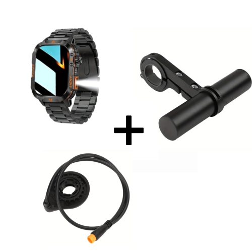 Smart Watch with Call Function, 100+ Sports Modes + Bike Lamp Phone Holder & E-Bike Pedal Sensor