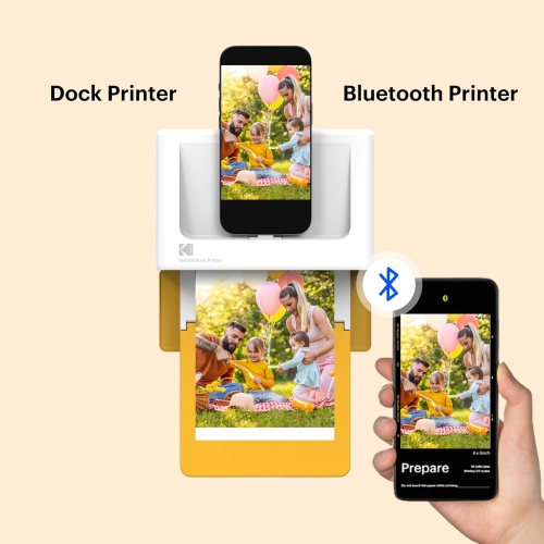 Kodak Dock Plus 4x6in Portable Instant Photo Printer, Compatible with iOS, Android and Bluetooth Devices, No Sheets Incl. - Refurbished(Excellent)