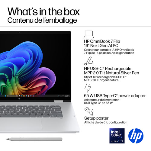 HP OmniBook 7 Flip 16" Touchscreen 2-in-1 Copilot+ PC Laptop (Intel Core Ultra 7-258V/32GB RAM/1TB SSD)