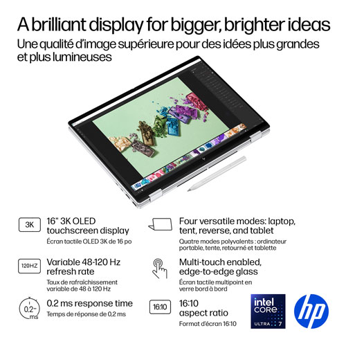 HP OmniBook 7 Flip 16" Touchscreen 2-in-1 Copilot+ PC Laptop (Intel Core Ultra 7-258V/32GB RAM/1TB SSD)