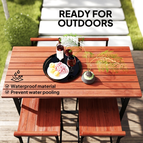 Outsunny 5 Piece Outdoor Bar Table and Chairs Set, Patio Bar Set with 47" Pub Height Tabel and 4 Bar Stools, for Backyard, Balcony, Porch, Pool,