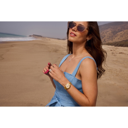 Montre pour femmes Eco-Drive L Ceci de Citizen 31,5 mm avec boîtier et bracelet en acier inoxydable doré et cadran blanc