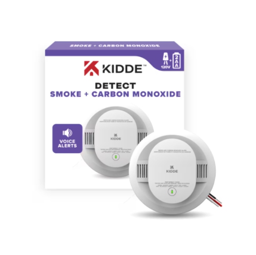 Image 1 de 4.. Détecteur de fumée et de monoxyde de carbone câblé/alerte vocale/batterie de secours 10 ans Kidde