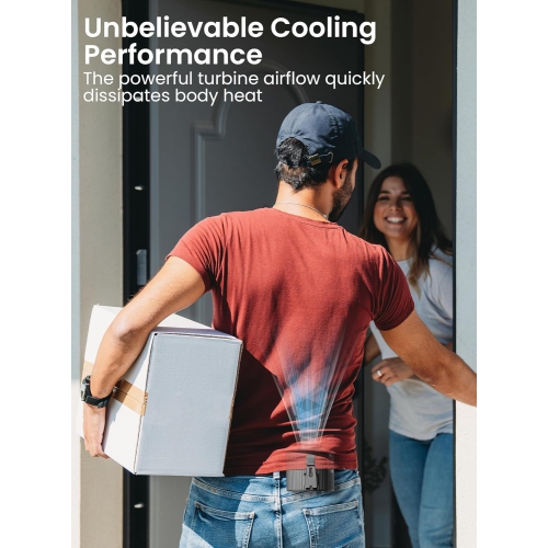 Portable Waist Fan,5-Speed Strong Airflow Personal Cooling Clip Fan,LED Wearable Belt Fan for Outdoor Travel Use