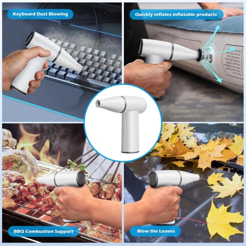 Portable Turbo Fan,Handheld Compressed Air Duster,Cordless Air Dust Collector,Electric Air Blower with 4 Modes,Cordless Duster for Computer Keyboards