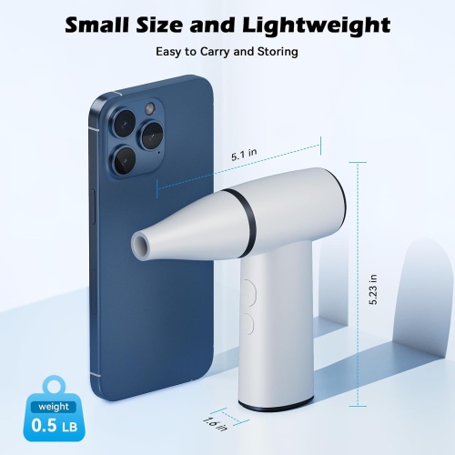 Portable Turbo Fan,Handheld Compressed Air Duster,Cordless Air Dust Collector,Electric Air Blower with 4 Modes,Cordless Duster for Computer Keyboards