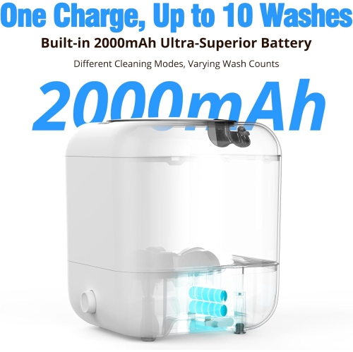 Laveuse portative,Mini-laveuse rechargeable,Laveuse sans fil portative pour vêtements pour enfants Sous-vêtements Camping Voyage pour VR