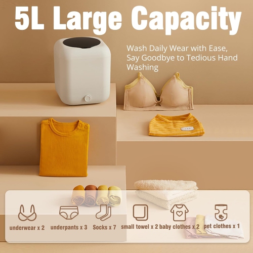 Laveuse portative,Mini-laveuse rechargeable,Laveuse sans fil portative pour vêtements pour enfants Sous-vêtements Camping Voyage pour VR