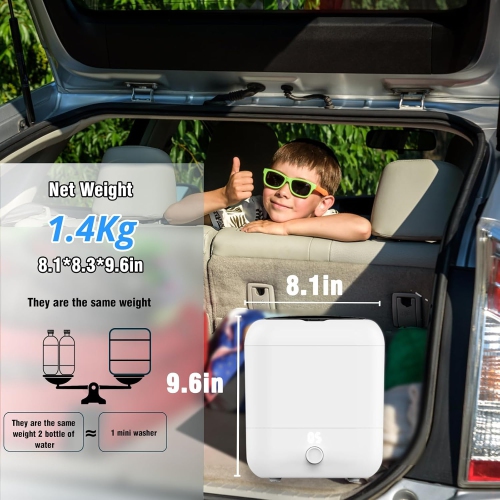 Laveuse portative,Mini-laveuse rechargeable,Laveuse sans fil portative pour vêtements pour enfants Sous-vêtements Camping Voyage pour VR